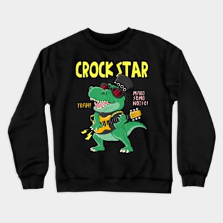 Croc Star Rock Star Playing Guitar Crewneck Sweatshirt